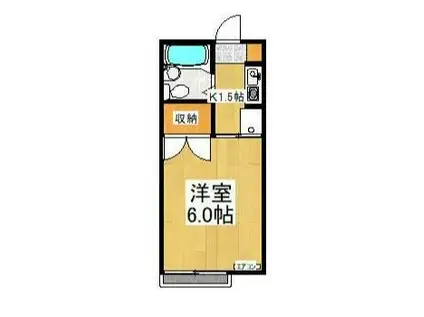 ブロブラン(1K/1階)の間取り写真