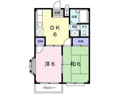 プラネットII(2DK/2階)の間取り写真