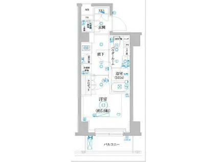 セジョリ横浜鶴見III(1K/6階)の間取り写真