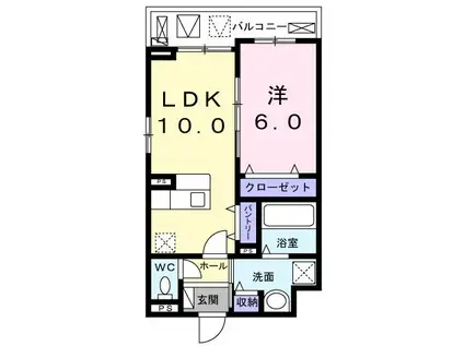 フロレゾン(1LDK/4階)の間取り写真