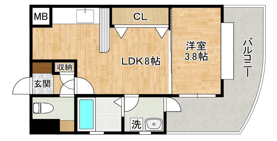 パワーズ117(1LDK/6階)の間取り写真