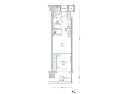 アーバネックス森下(1DK/4階)の間取り写真