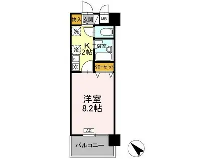 UMEX-7(1K/4階)の間取り写真