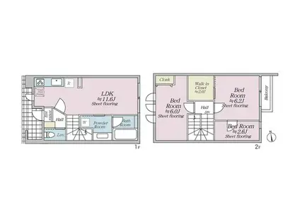 オルキデ蘆花公園(3LDK/1階)の間取り写真