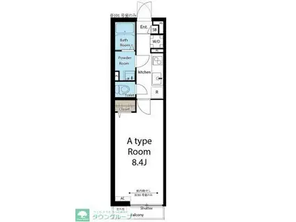 リブリ・ベルハウス(1K/2階)の間取り写真