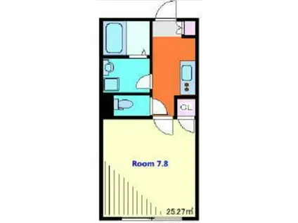 FILLE FLATS西所沢(1K/1階)の間取り写真