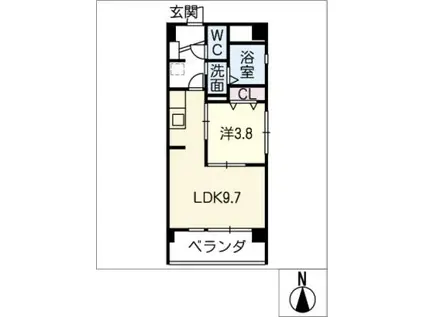 ベルメゾン新生(1LDK/2階)の間取り写真