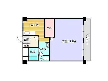 アルファコート(1K/4階)の間取り写真