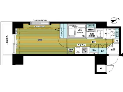 アヴァンティーク銀座東(1K/8階)の間取り写真
