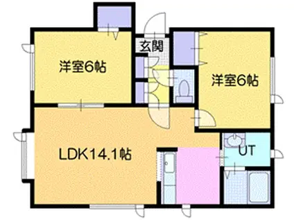 ヴェールメゾンD(2LDK/2階)の間取り写真