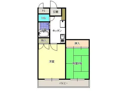 ハウスプルミエ(2K/2階)の間取り写真
