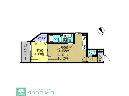 リラフォート津田沼(1LDK/2階)の間取り写真