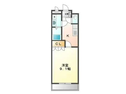 グランドパレス堀越(1K/2階)の間取り写真