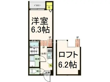 シルバーコート藤が丘 (1K/1階)の間取り写真