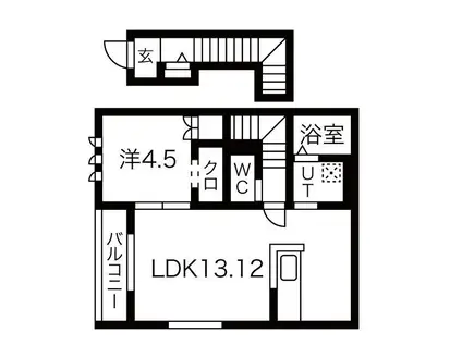 チェルシー広畑(1LDK/2階)の間取り写真