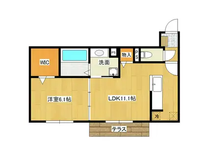 サニーハイツAB(1LDK/3階)の間取り写真