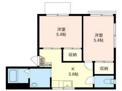 ヒルズ・ウィスタリア(2K/1階)の間取り写真