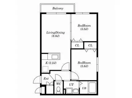 アストリアN23(2LDK/2階)の間取り写真