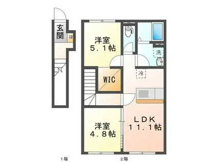 津市久居野村町 工事(2LDK/2階)の間取り写真