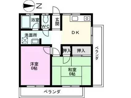 秋元マンション(2DK/3階)の間取り写真