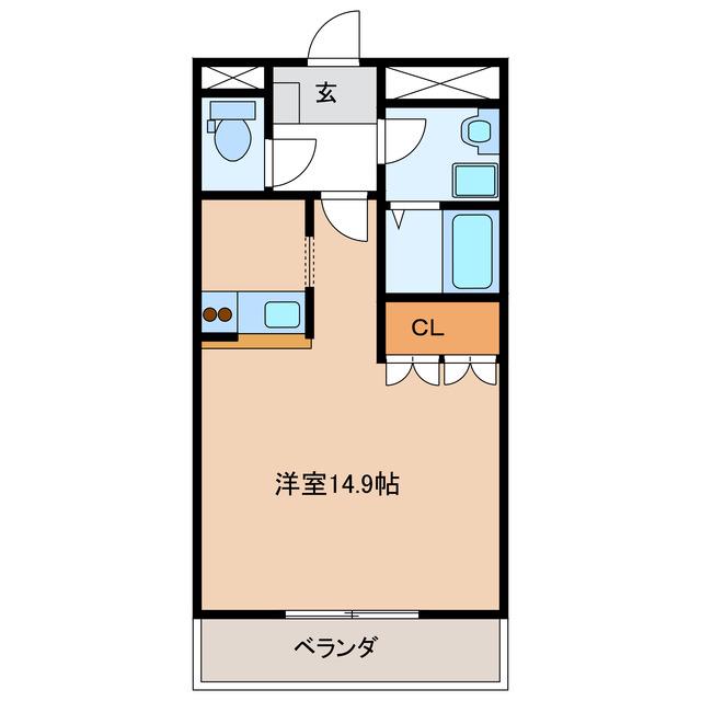 ハイムルミナス(ワンルーム/1階)の間取り写真