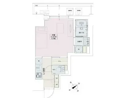 神谷町レジデンス壱番館(1K/3階)の間取り写真