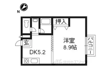 EKハイツⅡ(1DK/2階)の間取り写真