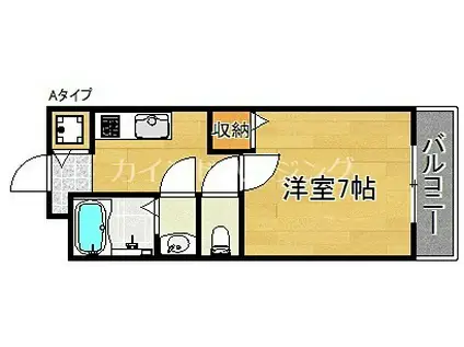 ペアコート泉佐野A・B(1K/2階)の間取り写真