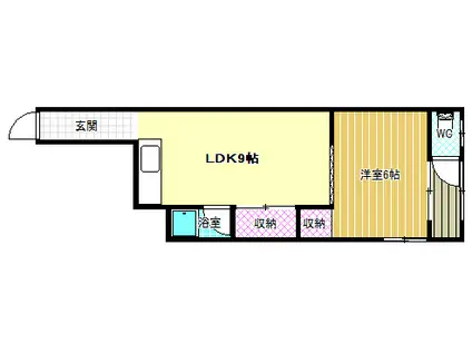 仲辻第一マンション(1LDK/3階)の間取り写真