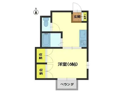 セサミ西中野(1K/2階)の間取り写真