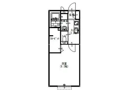 ベルドミールIII(1K/2階)の間取り写真