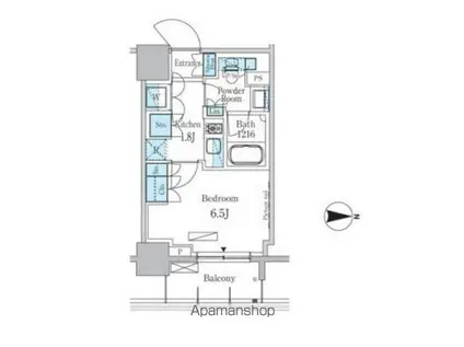 パークアクシス蔵前(1K/2階)の間取り写真