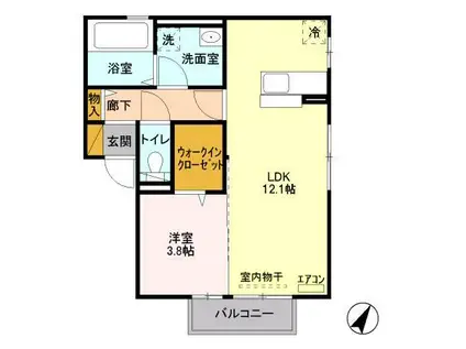 MALICA COURTI(1LDK/2階)の間取り写真