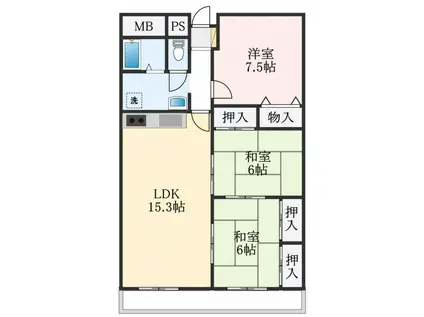 ライブリー高石(3LDK/5階)の間取り写真
