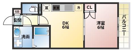 エトワール 松崎(1DK/1階)の間取り写真