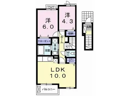 エターナル プロスペリティII(2LDK/2階)の間取り写真