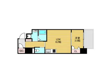 ファーストフィオーレ新大阪グランデ(1LDK/3階)の間取り写真