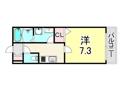 ジーメゾン大物(1K/2階)の間取り写真