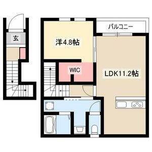 リーブルファイン下之一色町(1LDK/2階)の間取り写真