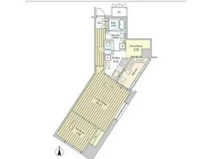 MOMENTO SHIODOME(1LDK/16階)の間取り写真