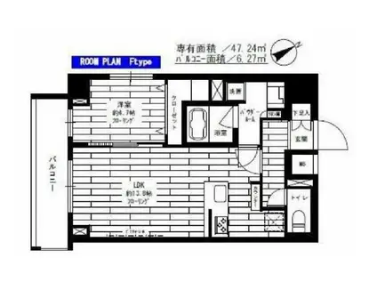 ステージファースト吾妻橋(1LDK/8階)の間取り写真