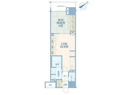 オープンレジデンシア日本橋横山町(1LDK/14階)の間取り写真