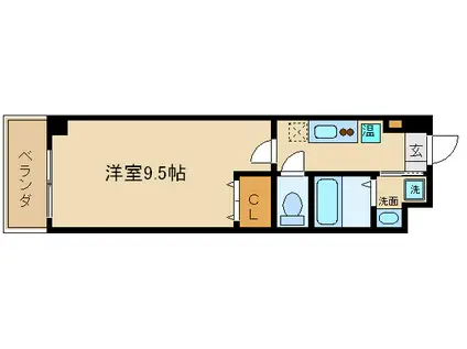 グランステージ京都四条(1K/1階)の間取り写真