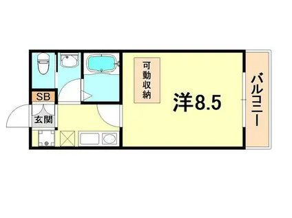 六甲レイクヒルズ(1K/2階)の間取り写真