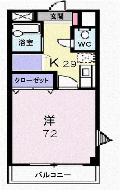 グランシャリオII(1K/2階)の間取り写真