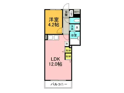 ベルハウス上大岡(1LDK/4階)の間取り写真