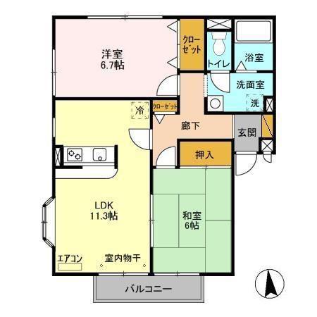 パレアージュ CDEFG(2LDK/1階)の間取り写真
