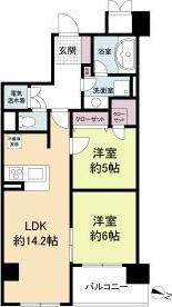 グレンパーク梅田北(2LDK/3階)の間取り写真