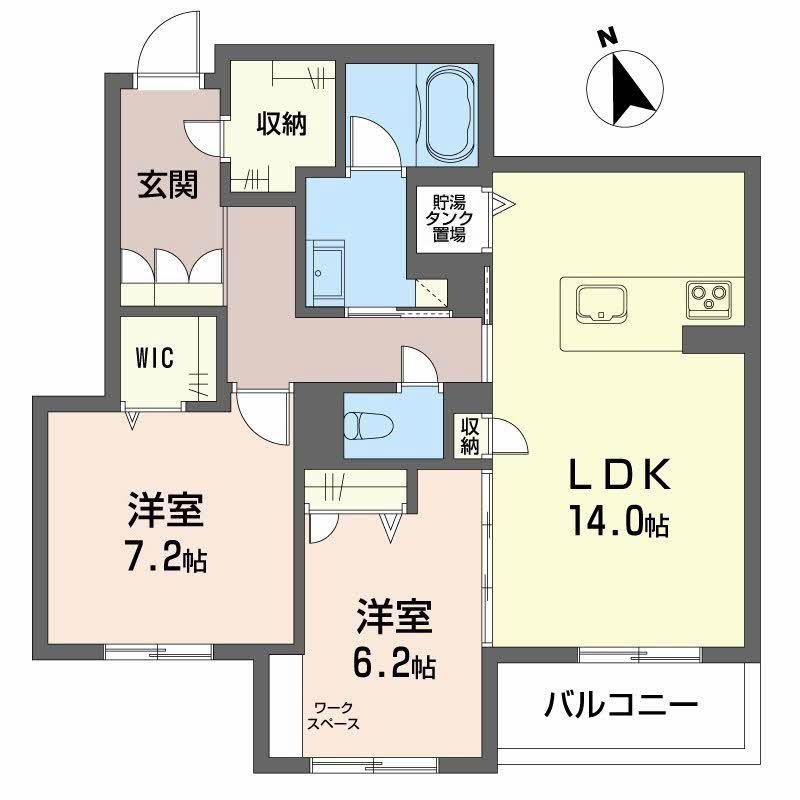 カーサ・レジデンス(2LDK/4階)の間取り写真