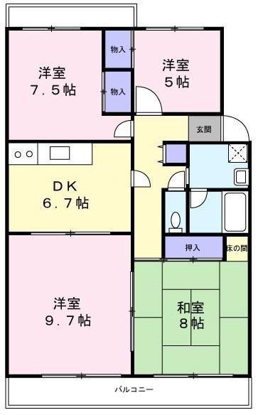 ライトコート齋藤I(4DK/3階)の間取り写真